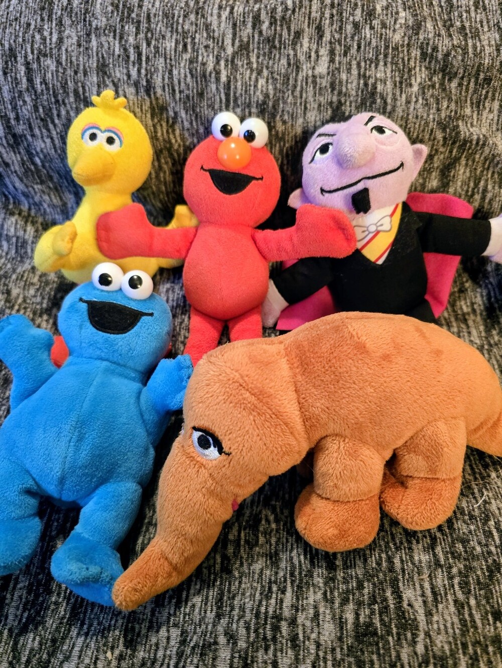 Sesame Street Mini Plush Characters Lot 5 Big Bird, Cookie Monster, Elmo & More